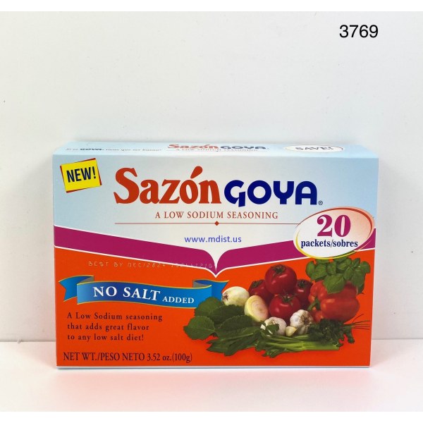 GOYA LOW SODIUM SEASONING/SAZON. 18/3.52OZ