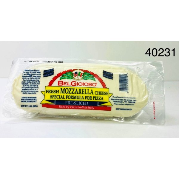 SLICED MOZZARELLA PIZZA CHEESE/QUESO. 6/2LB