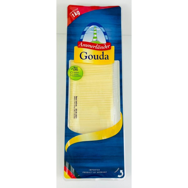 SLICED GOUDA CHEESE/QUESO REBANADO. 6/2.2LB