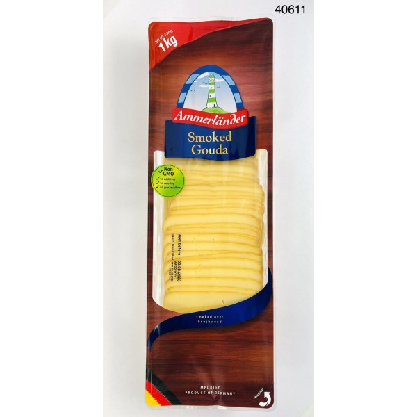 SMOKED SLCD GOUDA CHEESE/QUESO REBANADO. 6/2.2LB