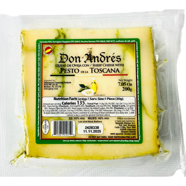 SHEEP CHEESE WEDGES W/PESTO /QUESO. 12/7OZ