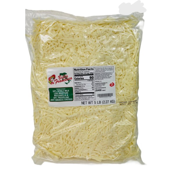 SHREDDED.MOZZARELA & PROVOLONE CHEESE. 6/5LB