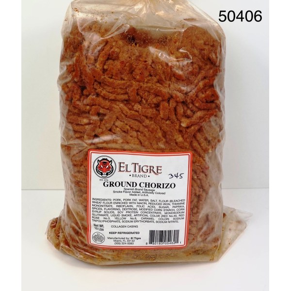 GROUND SPANISH STYLE CHORIZO/MOLIDO. 3/10LB