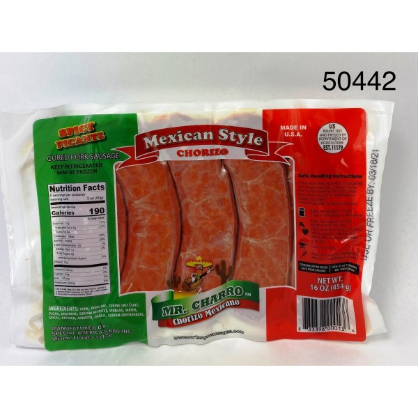 MEXICAN STYLE CHORIZO. 12/16OZ