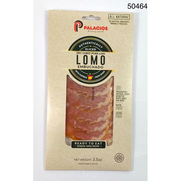 DRY CURED BONELESS LOIN/LOMO EMBUCHADO. 12/3.5OZ