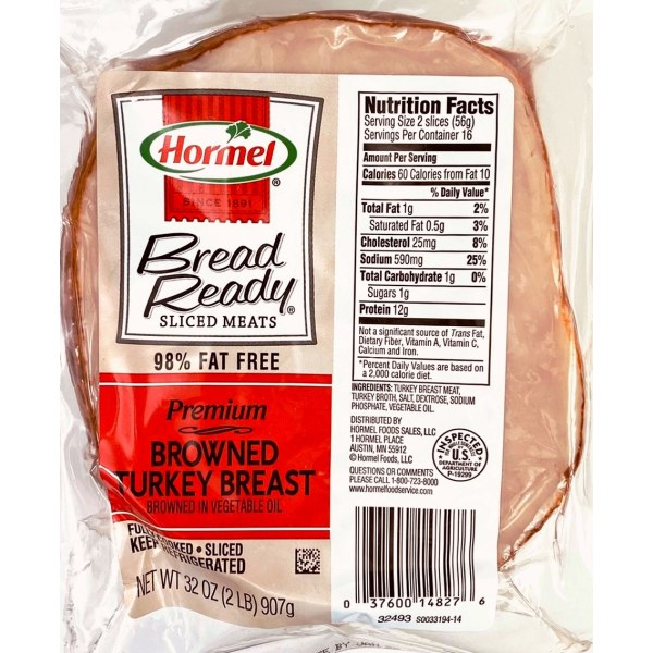 SLICED TURKEY BREAST/PECHUGA PAVO SLICE. 6/2LB