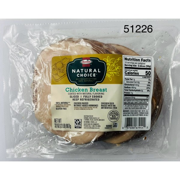 NC SLICED CHICKEN 1OZ. 6/2LB