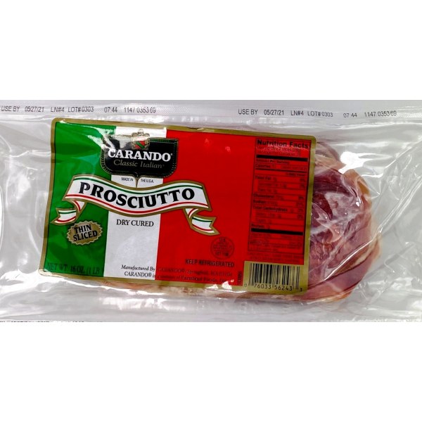 JAMON PROSCUITTO SL CAR FS CVP SLICED. 12/1LB