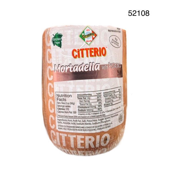 MORTADELLA EN MITADES CON PISTACHIO CITE. 4/6LB