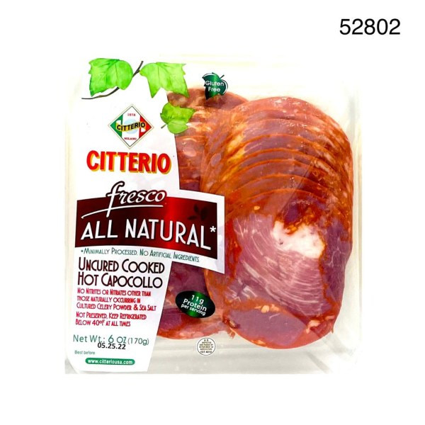 HOT.CAPOCOLLO ALL NATURAL. 12/6OZ