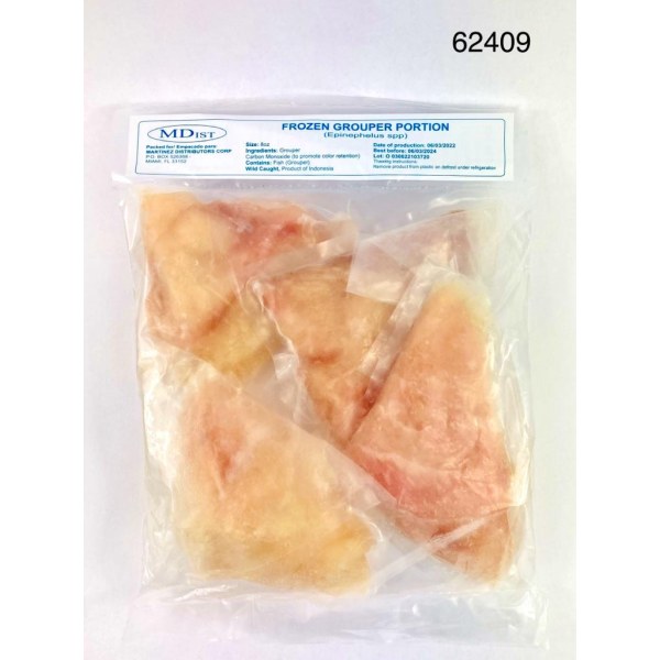 GROUPER FILLET 8 OZ ONE CUT S/OFF. 5/2LB