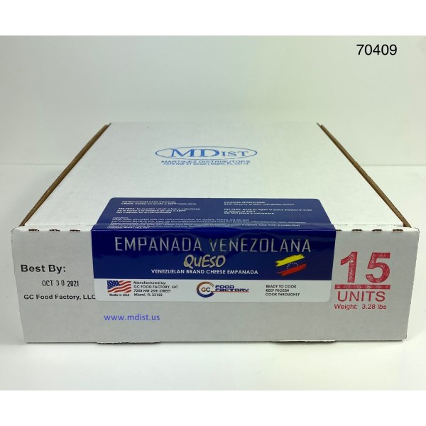 CHEESE PATTY/EMPANADA QUESO. 1/15 PACK