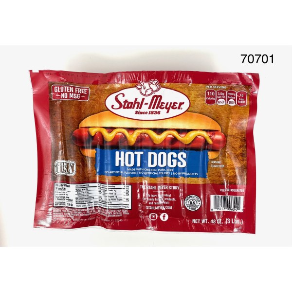 HOT DOG 8X1 ALLMEAT/PERRO CALIENTE. 6/3LB
