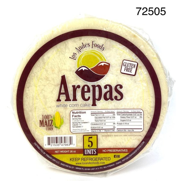 WHITE CORN CAKE/AREPA GRANDE. 16/26OZ