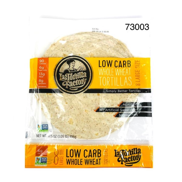 LOW CARB WHOLE WHEAT TORTILLAS. 10/8CT