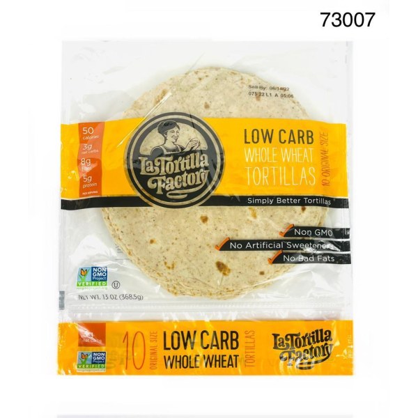 LOW CARB WHOLE WHEAT TORTILLAS. 10/10CT