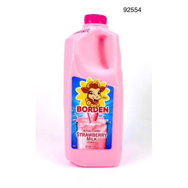 BORDEN  STRAWBERRY MILK/LECHE. 9/1/2 GAL