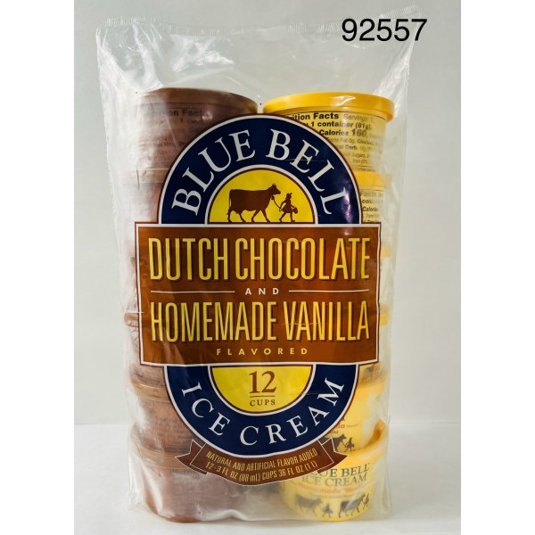 HELADO 12PAK DUTCH CHOCOLATE/VANILLA CUP. 1/12PACK