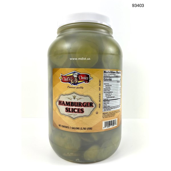HAMBURGER SLICED PICKLE/PEPINO. 4/1 GAL