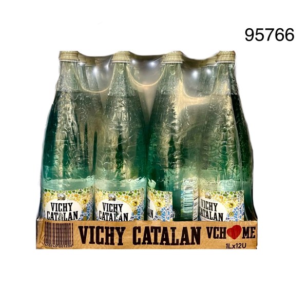 WATER SPARKLING VICHY CATALAN 1LT  AGUA. 1/12 PACK